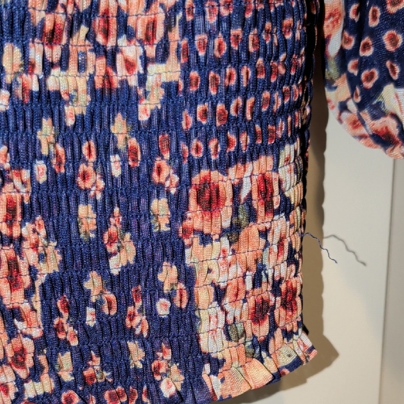 Navy Floral Patchwork Blouse - Picture 5 of 7